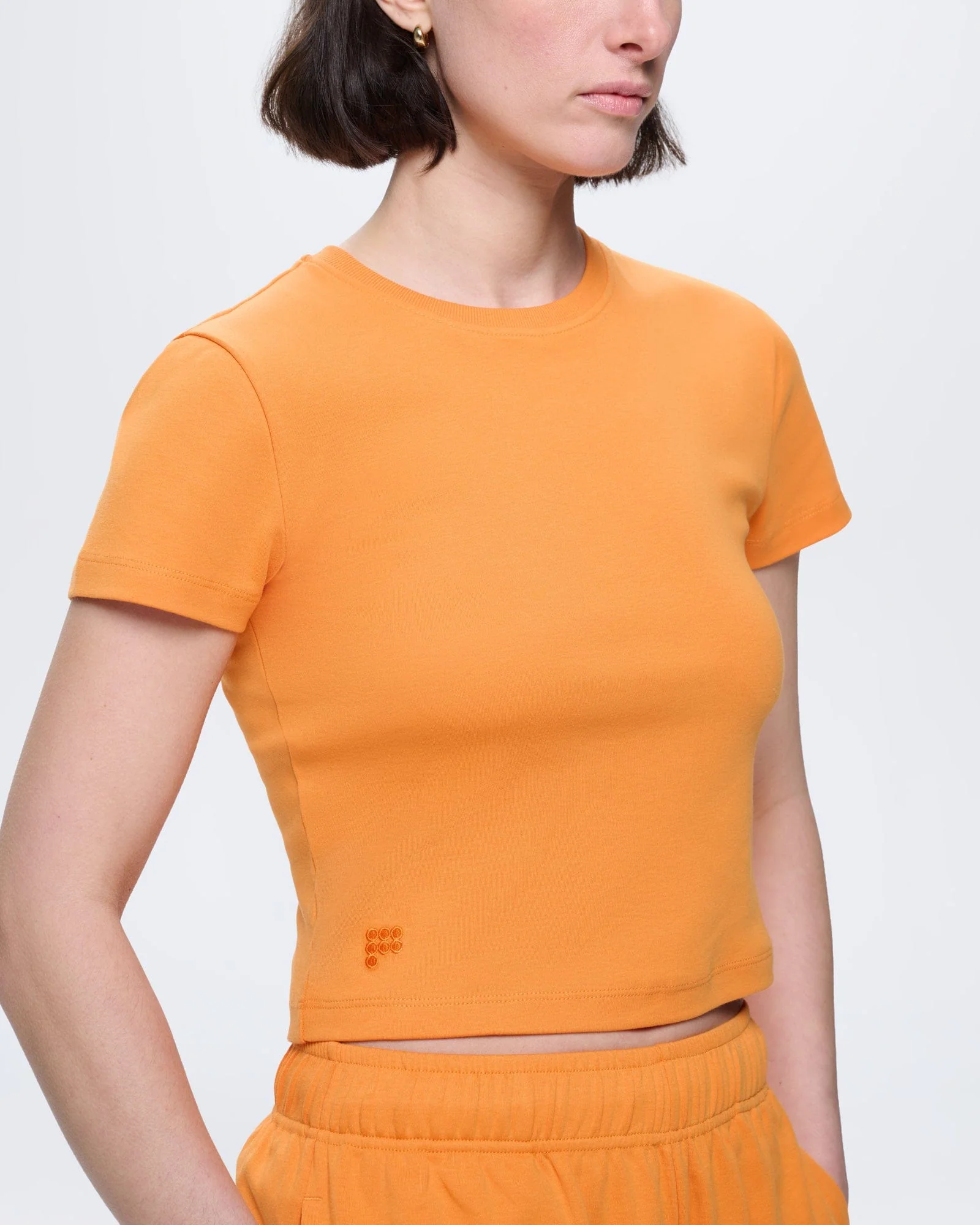 Womens Cropped T-Shirt—Saffron Orange - Image 4