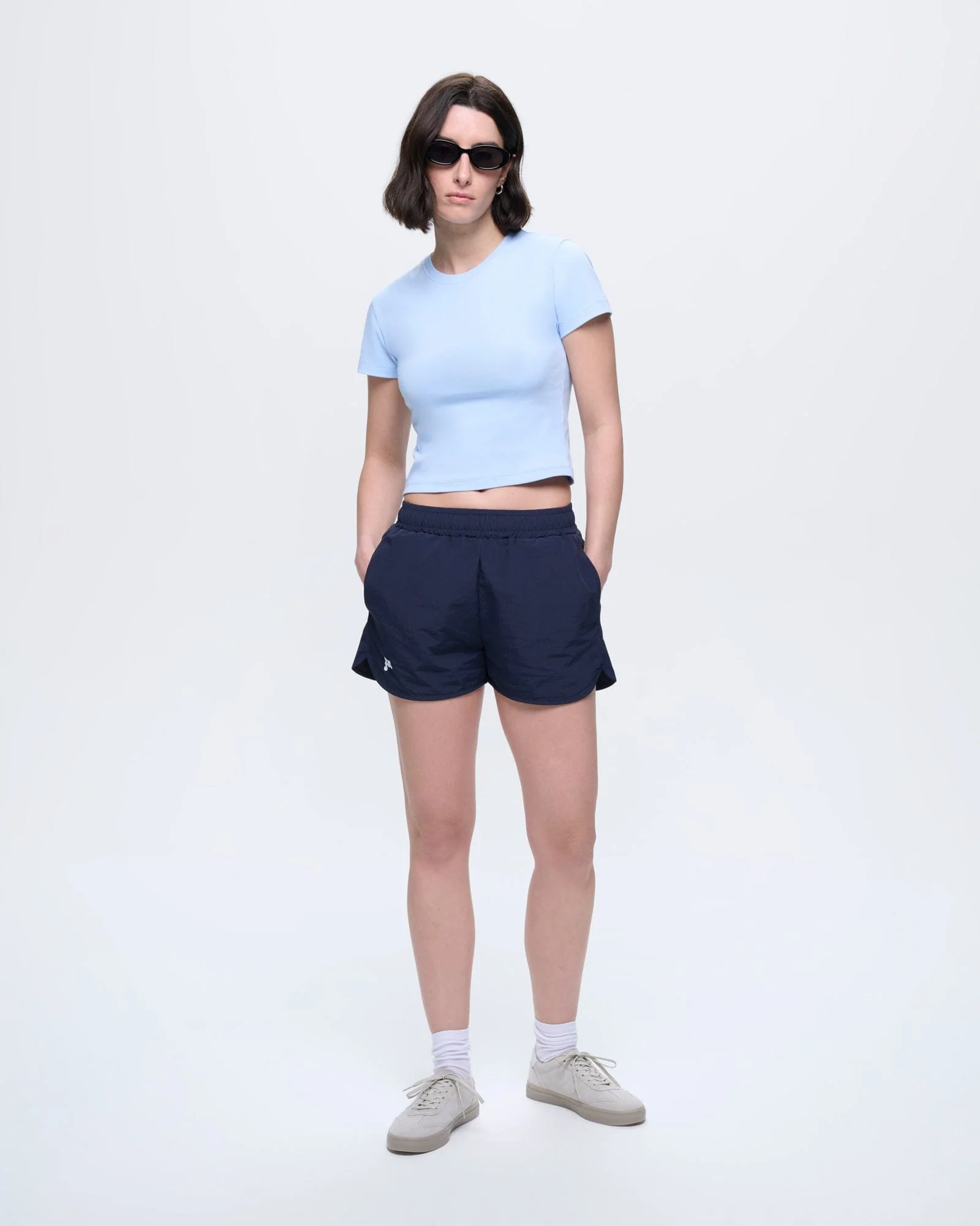 Womens Cropped T-Shirt—Wildflower Blue - Image 3