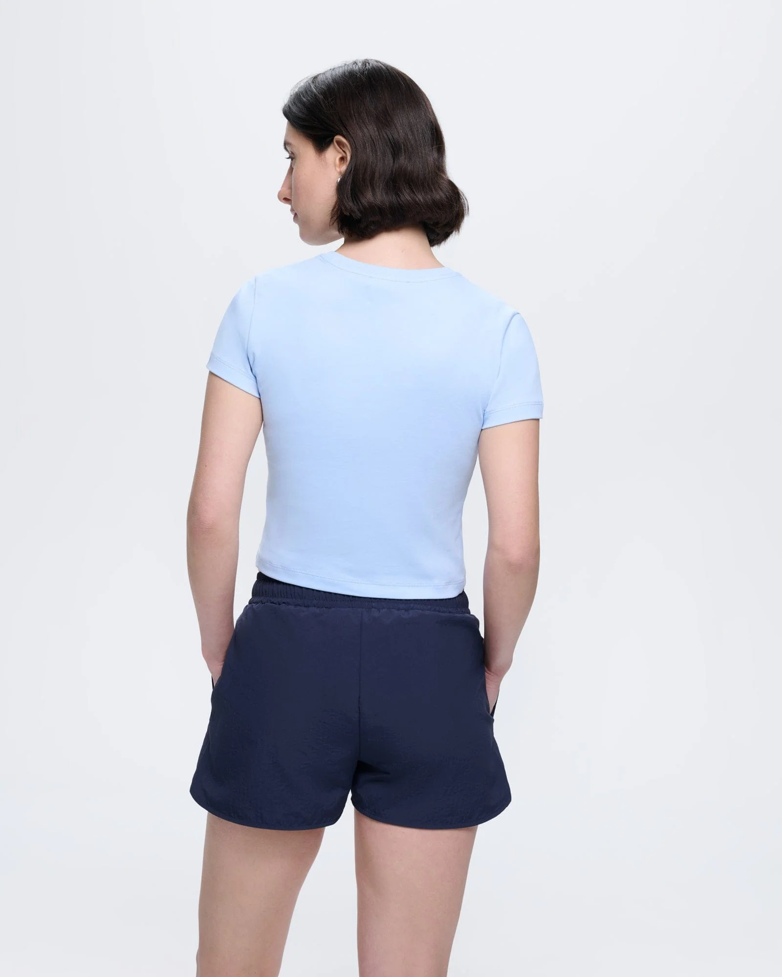 Womens Cropped T-Shirt—Wildflower Blue - Image 5
