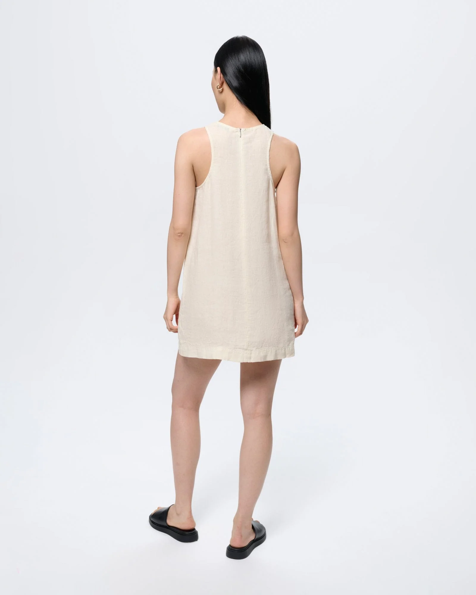 Womens Linen Dress—Bone White - Image 5