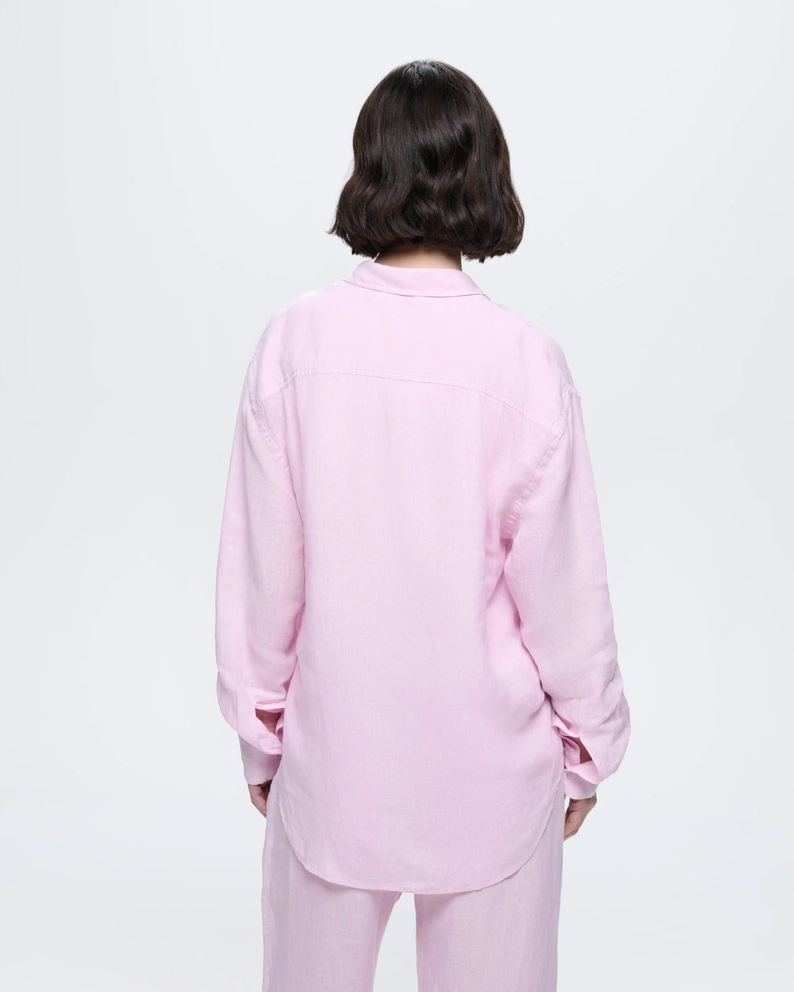 Womens Linen Overshirt—Light Lilac - Image 5
