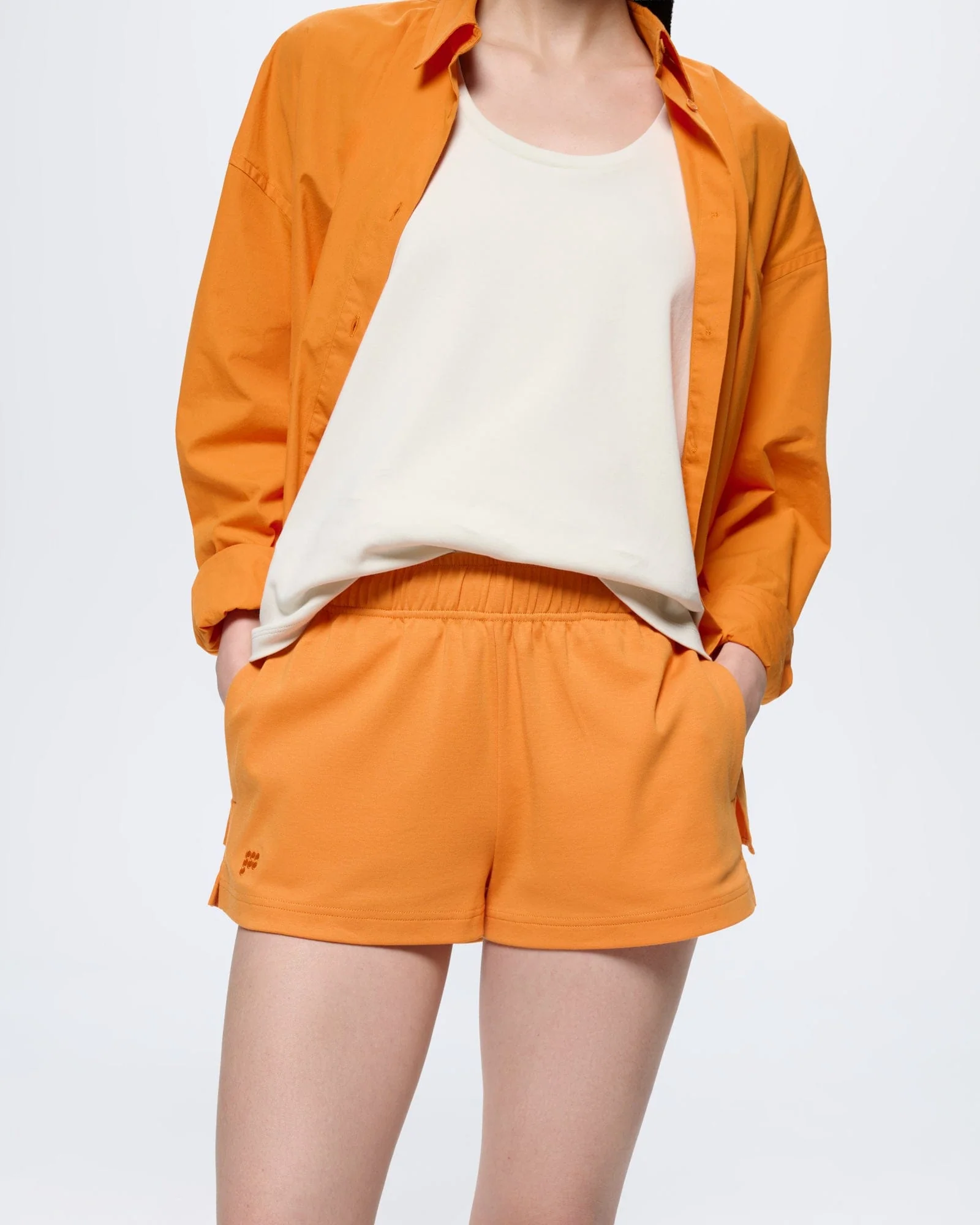 Womens Cotton Shorts—Saffron Orange - Image 3