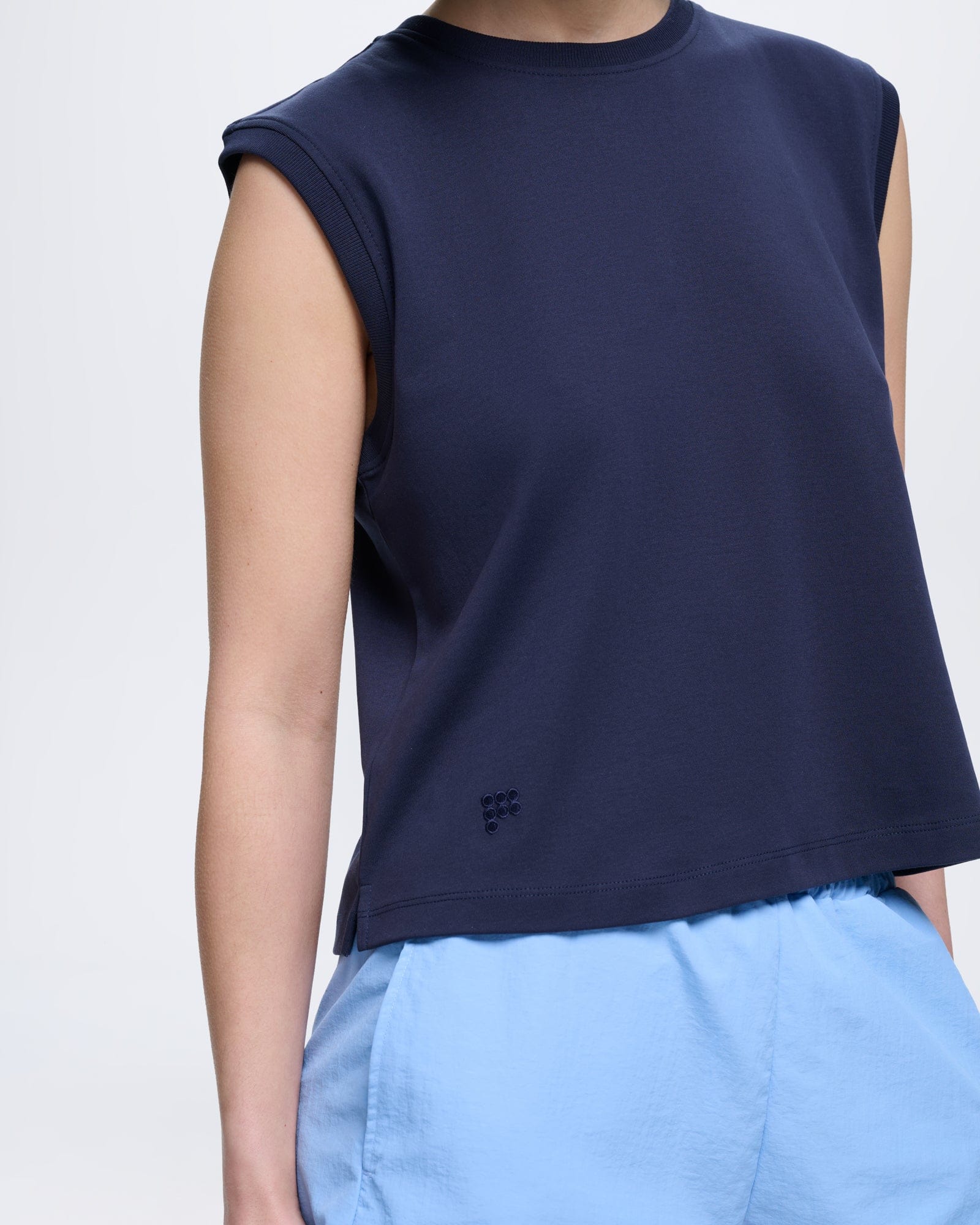 Womens Sleeveless T-Shirt—Midnight Navy - Image 4