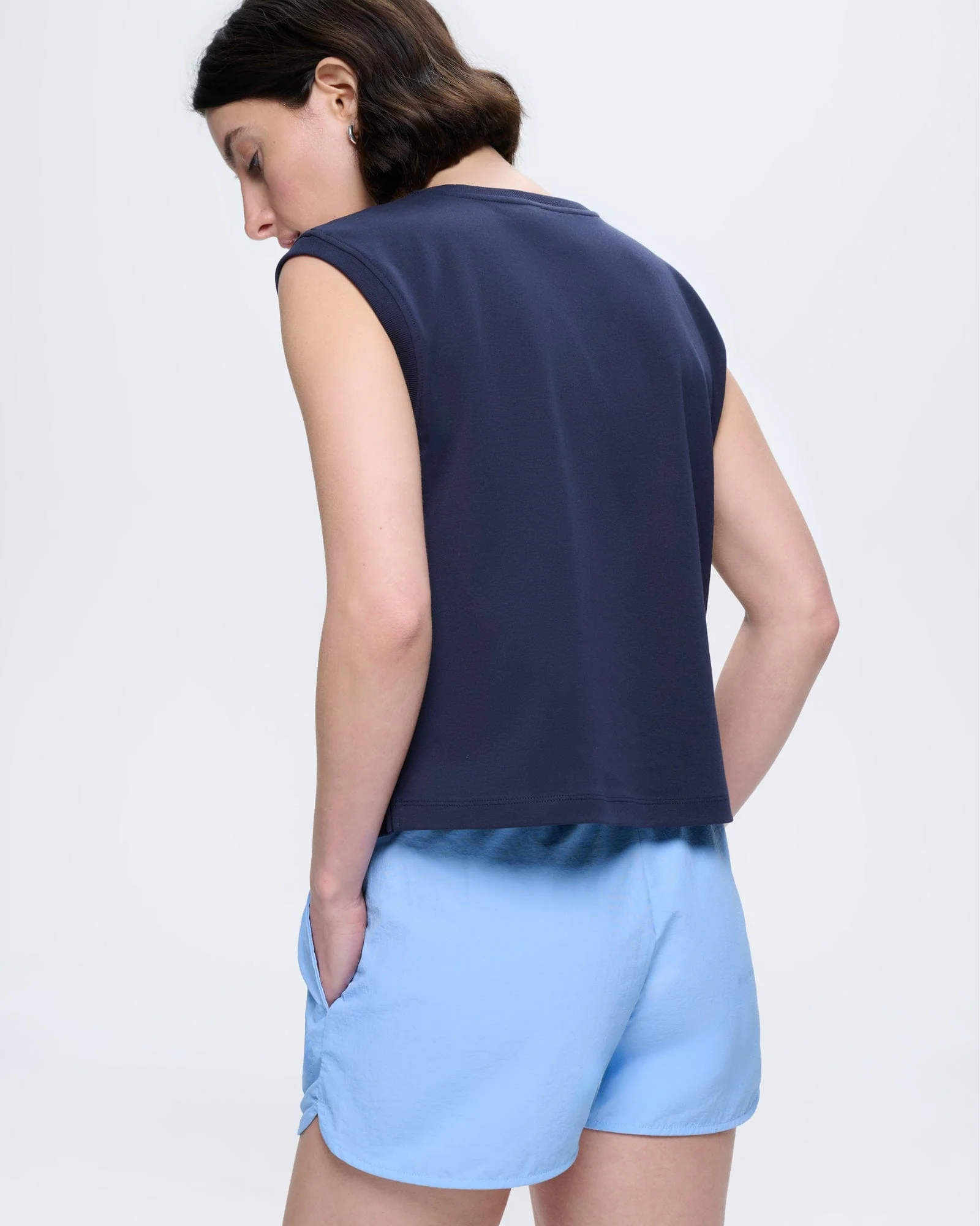 Womens Sleeveless T-Shirt—Midnight Navy - Image 5