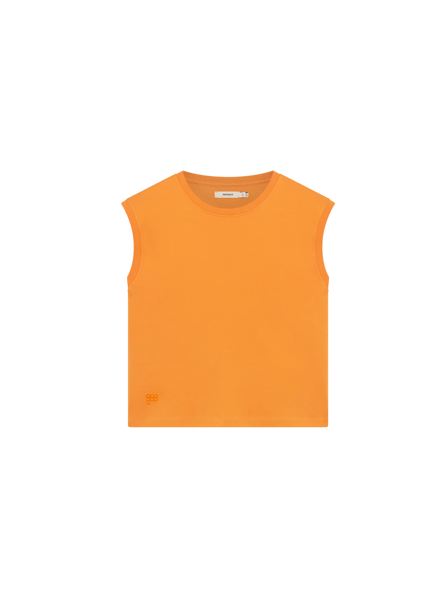 Womens Sleeveless T-Shirt—Saffron Orange - Image 2