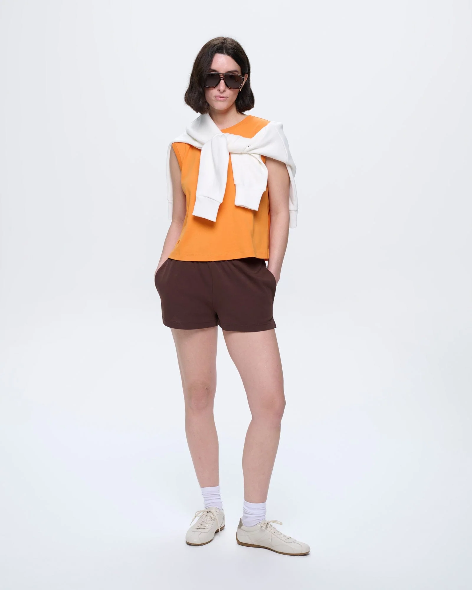 Womens Sleeveless T-Shirt—Saffron Orange - Image 4