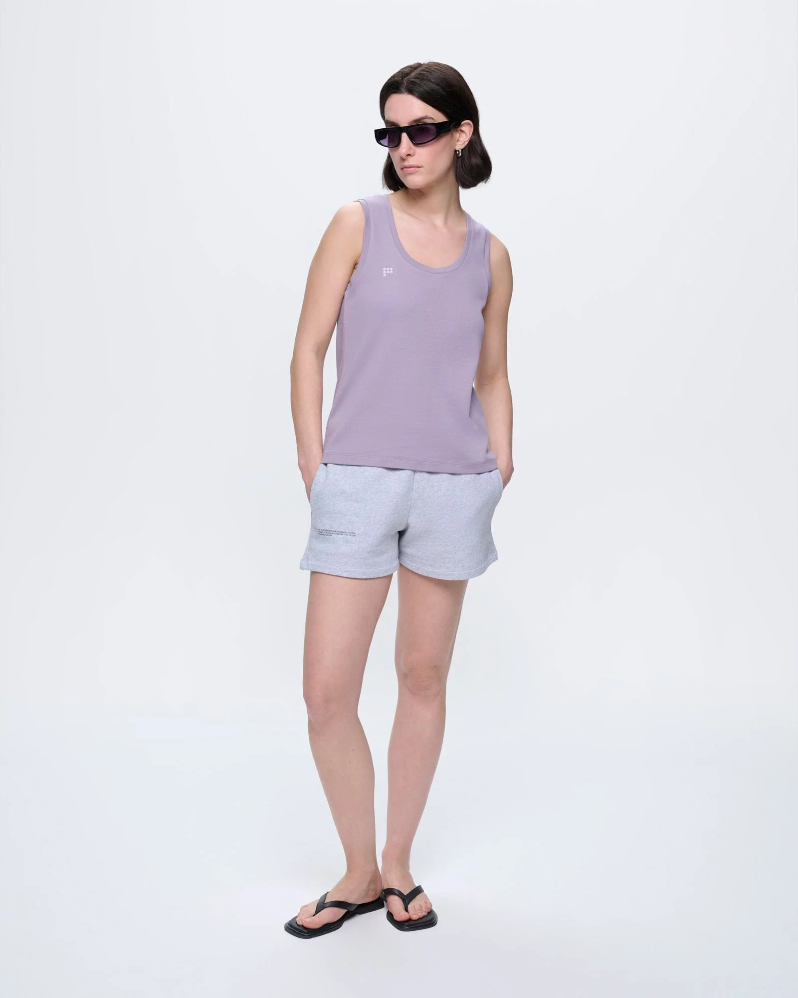 Womens Cotton Tank Top—Dusty Mauve - Image 3