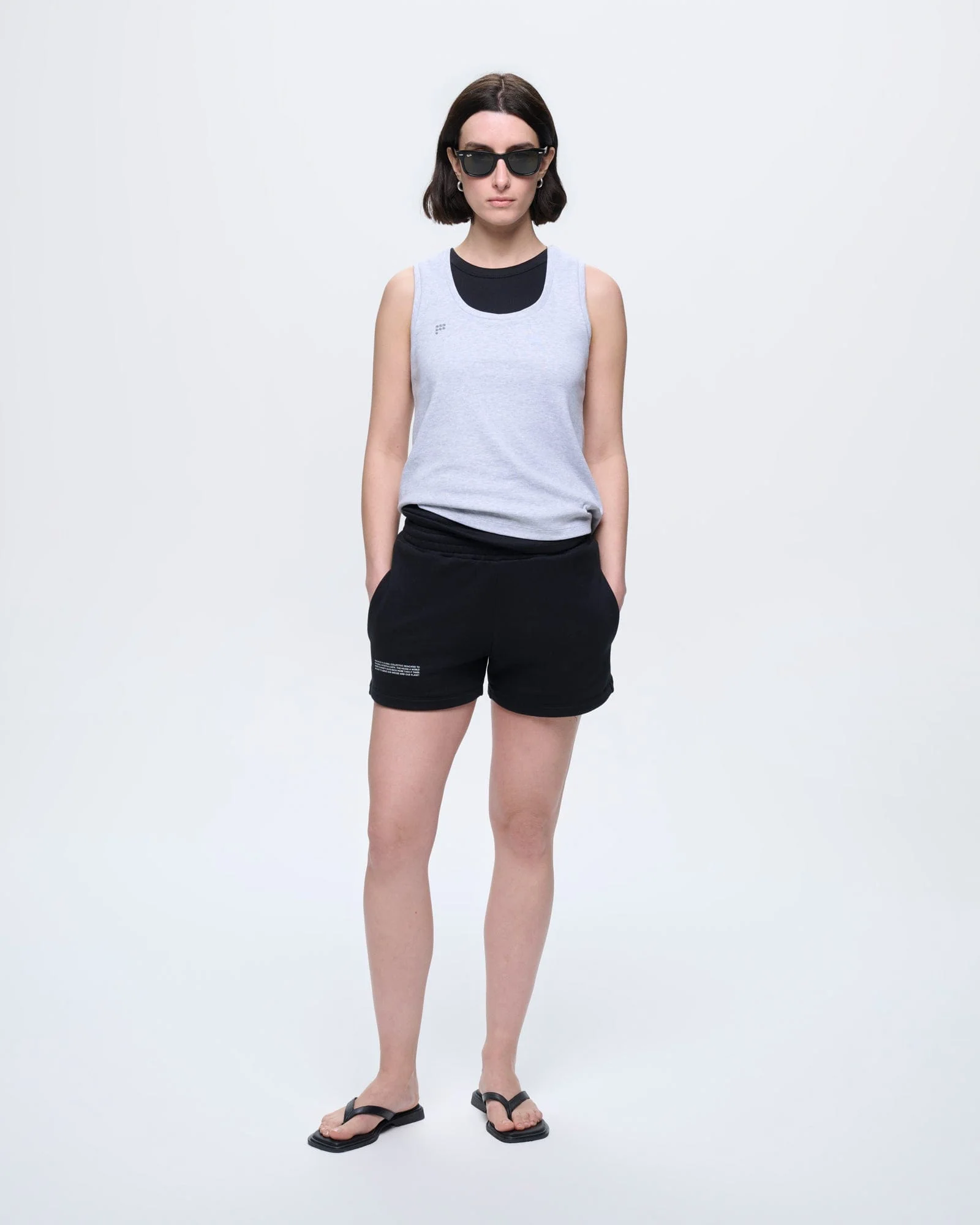 Womens Cotton Tank Top—Grey Marl - Image 3