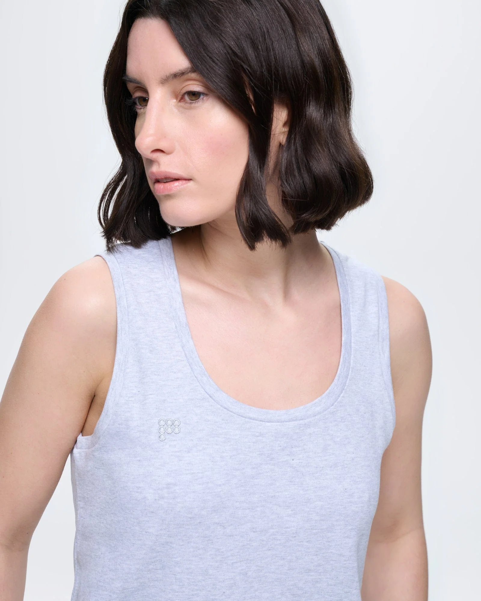 Womens Cotton Tank Top—Grey Marl - Image 4