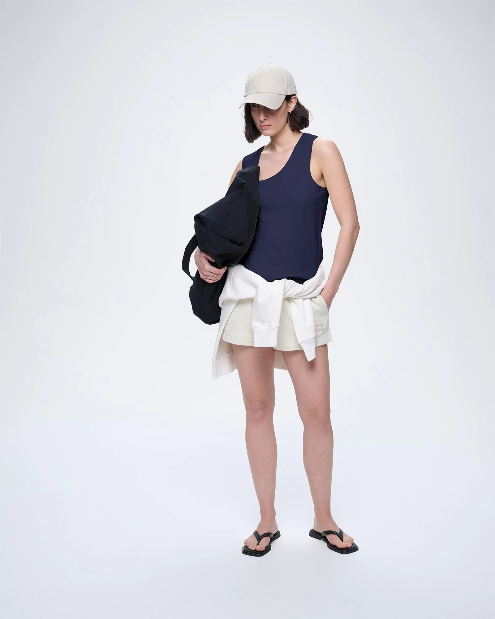 Womens Cotton Tank Top—Midnight Navy - Image 3
