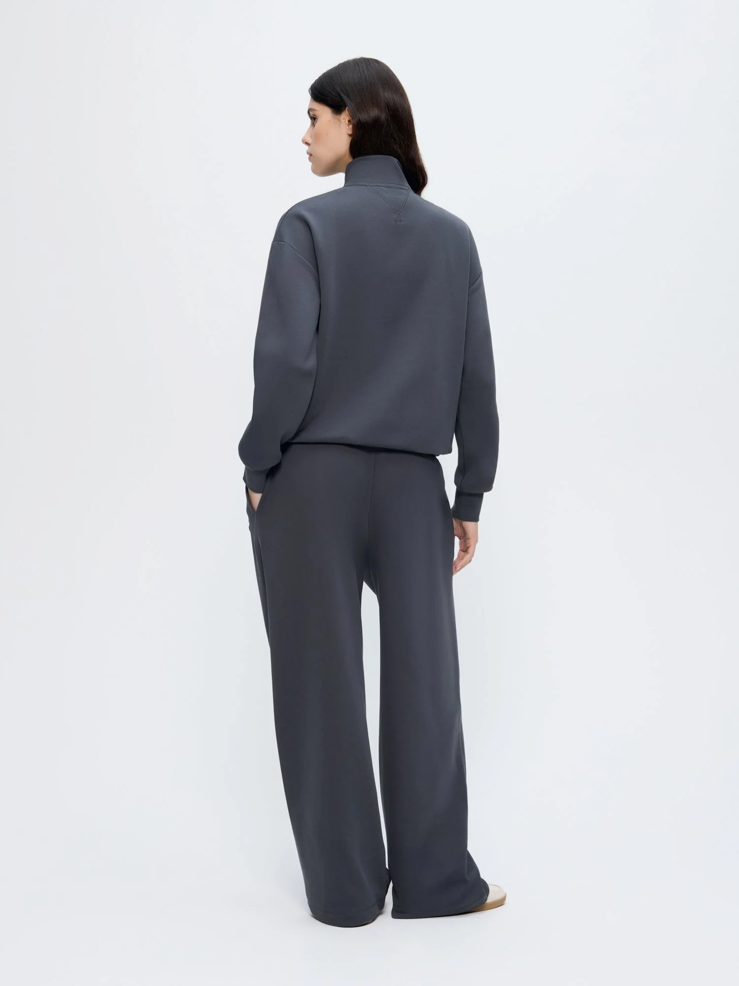 Womens Straight Leg Track Pants—Smoked Black - Image 5