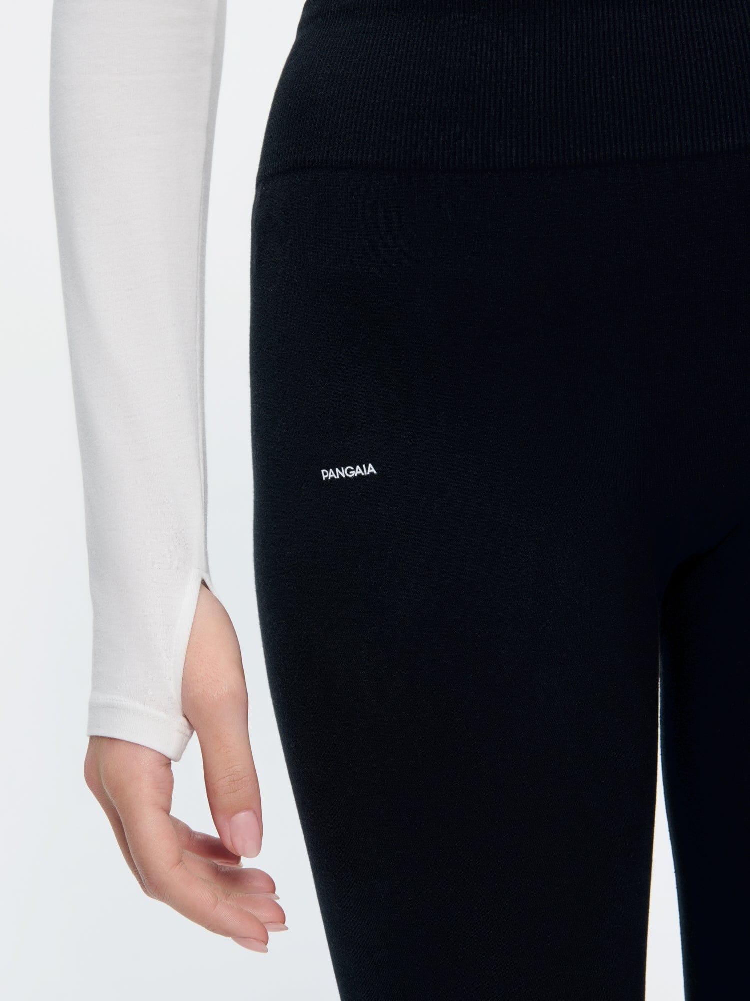 Womens Cotton-Stretch Leggings—black - Image 4