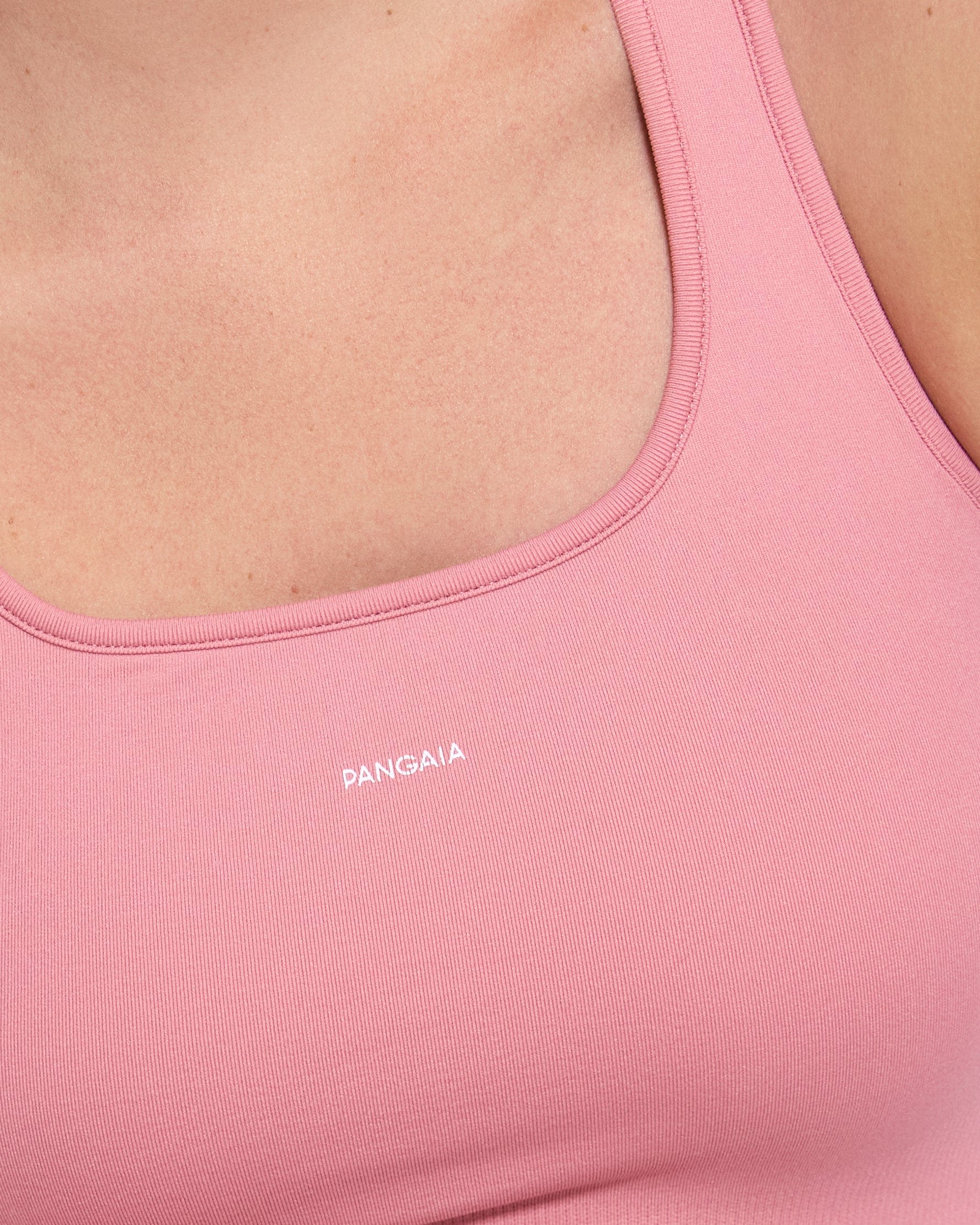 Womens 99% Bio-Based Compressive Ribbed Tank Top—Dewy Rose - Image 3